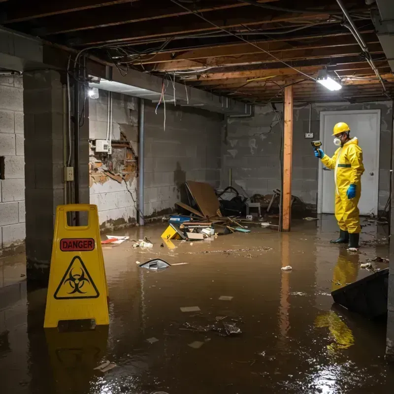 Flooded Basement Electrical Hazard in Forreston, IL Property