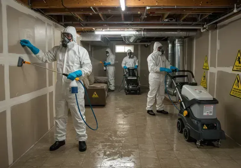 Basement Moisture Removal and Structural Drying process in Forreston, IL